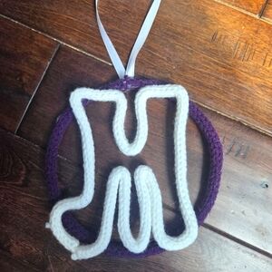 Purple and White Holiday Ornament